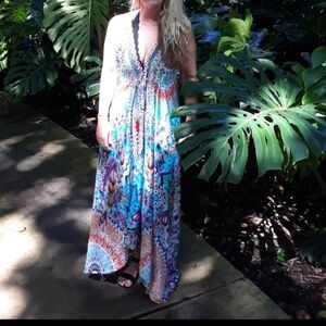 Sakkas Colorful Abstract Pattern Dress.